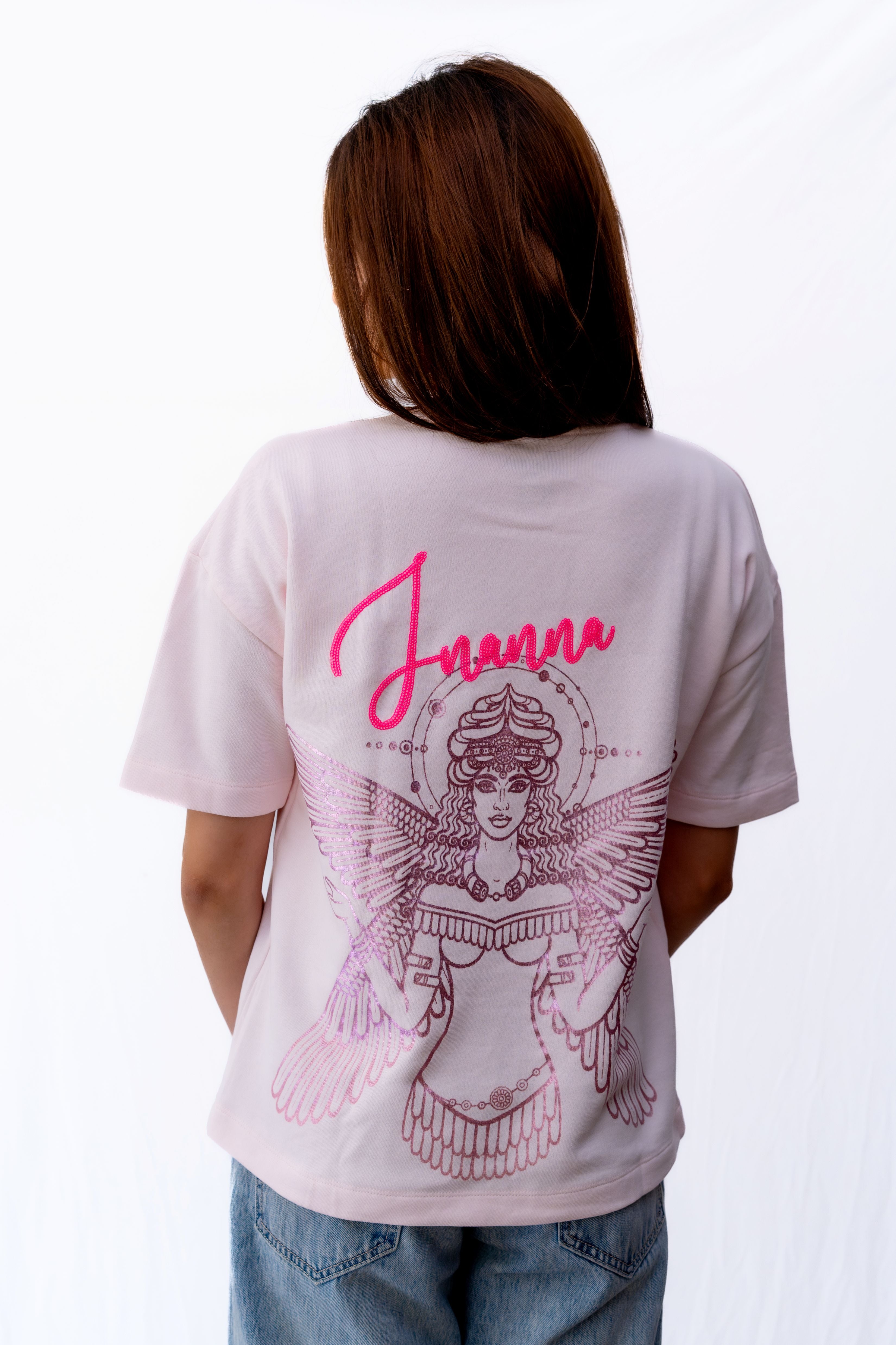 Inanna Baby Pink T-shirts - flaunt your love, fertility, and freedom in style