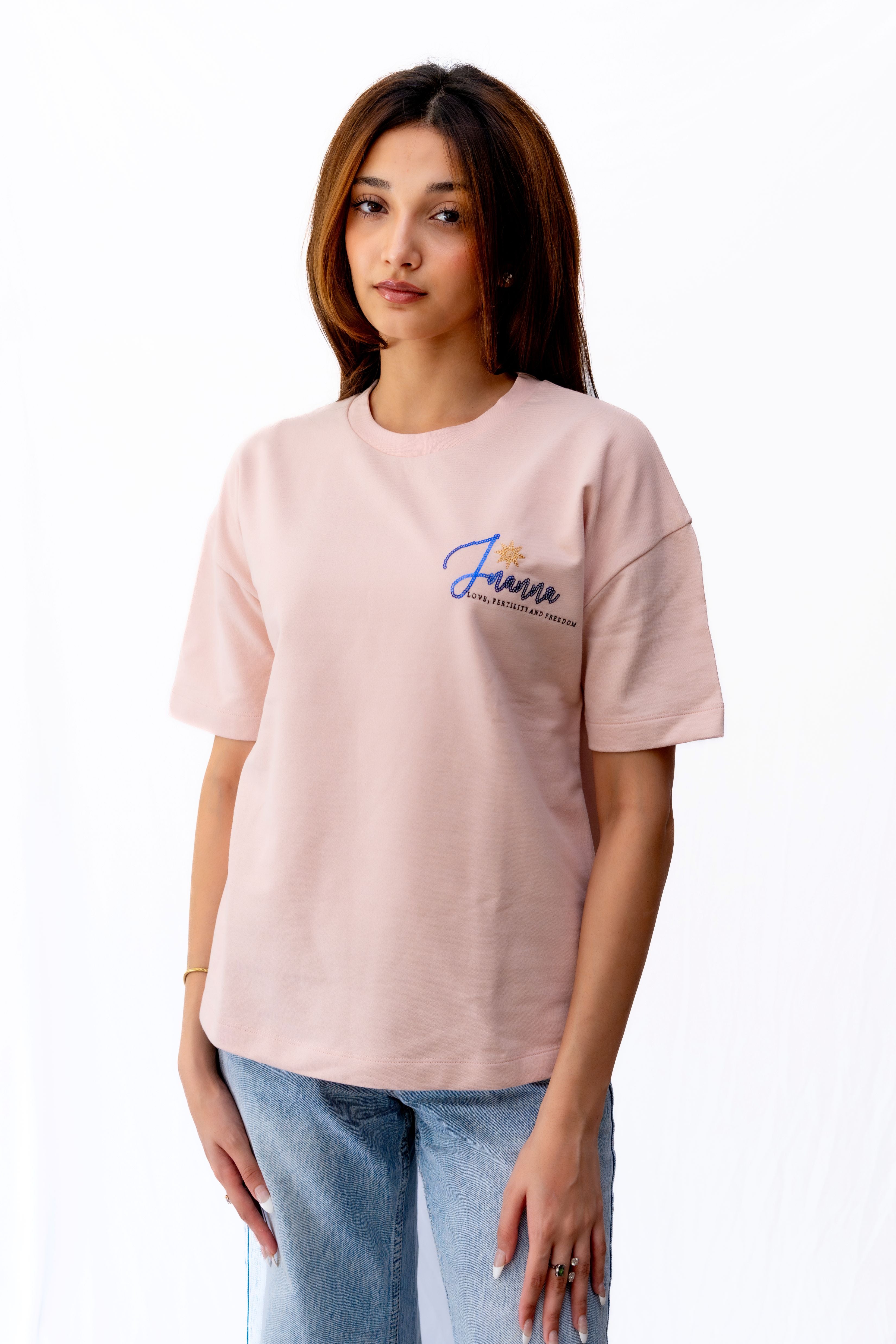 Inanna Dusty Coral T-shirts - flaunt your love, fertility, and freedom in style