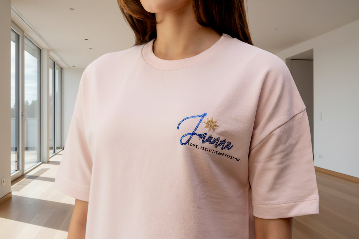 Inanna Dusty Coral T-shirts - flaunt your love, fertility, and freedom in style