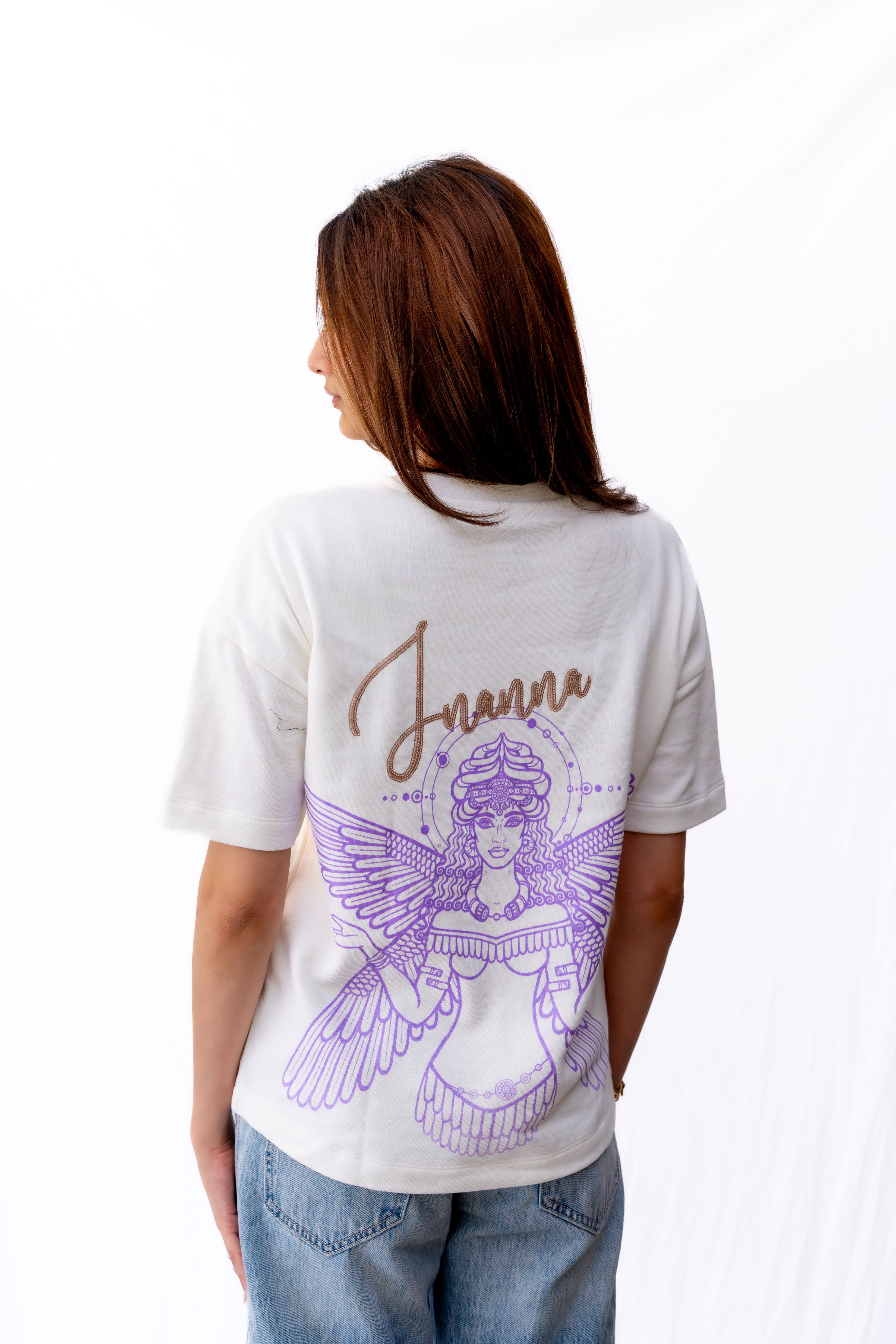 Inanna white T-shirt - flaunt your love, fertility, and freedom in style