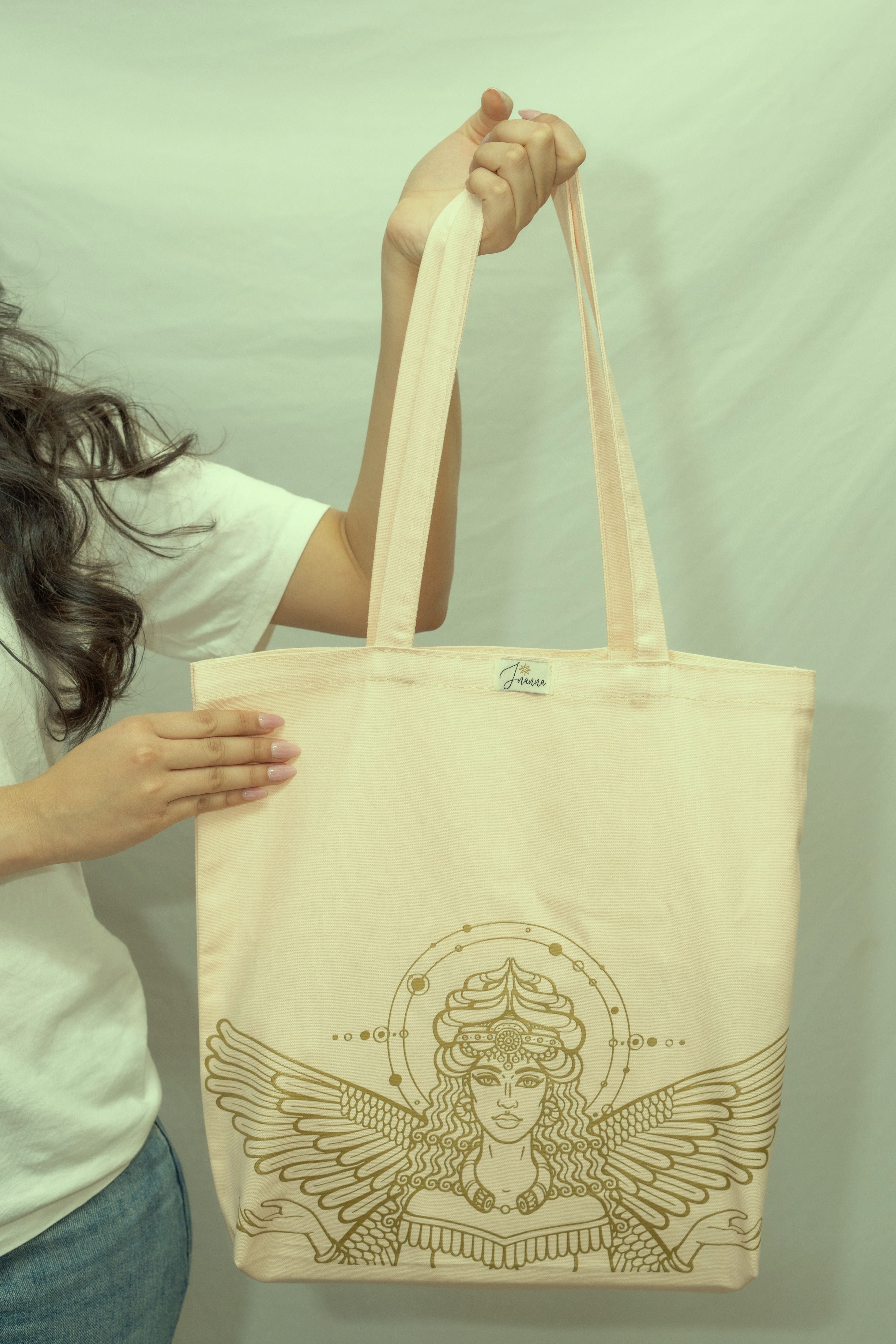 Inanna Beige Tote Bag - Carry Soft Strength — Everyday, Everywhere